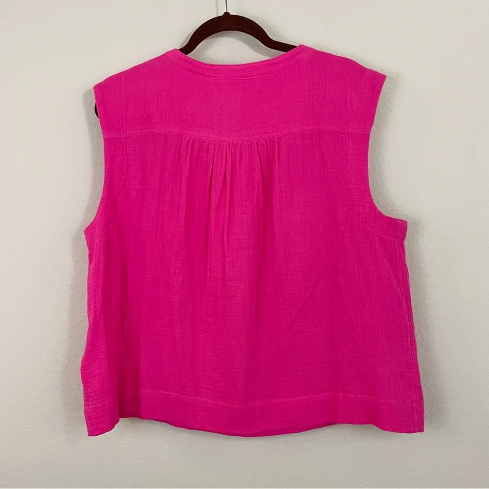 NWT‎ J. Crew Soft Gauze Sleeveless Henley Cora Top Size Large
